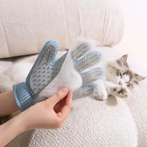 2-in-1 Pet Grooming Glove – Deshedding & Massage Brush for Cats and Dogs