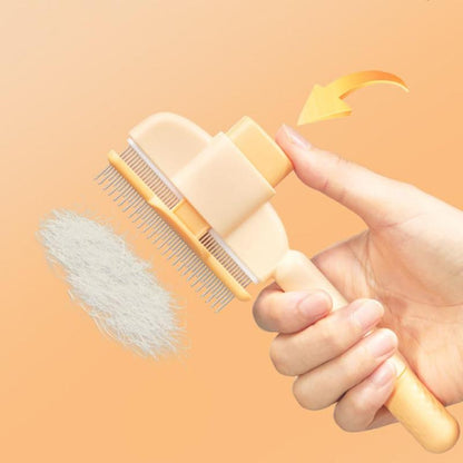 Self-Cleaning Pet Comb – Detangling & Deshedding Tool for Long-Haired Cats and Dogs