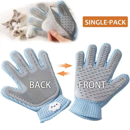 2-in-1 Pet Grooming Glove – Deshedding & Massage Brush for Cats and Dogs