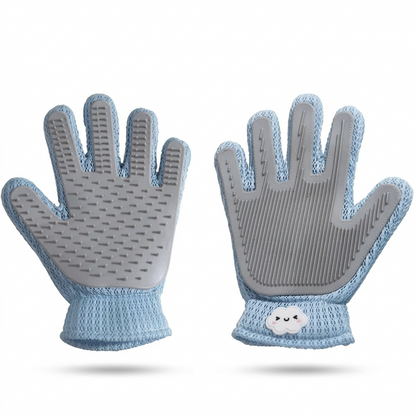 2-in-1 pet grooming glove, front and back view