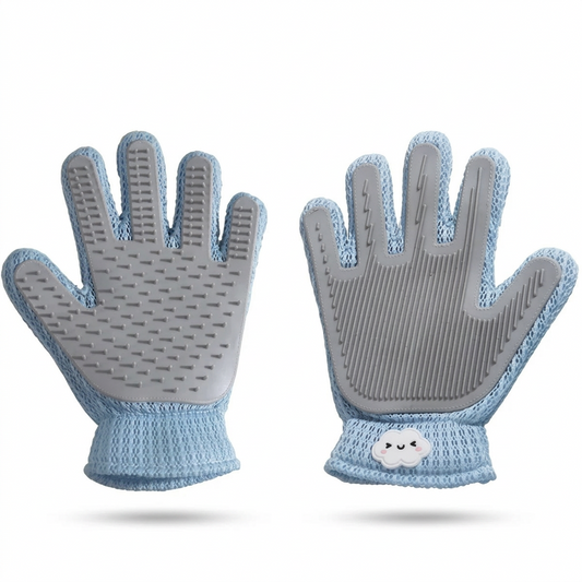 2-in-1 pet grooming glove, front and back view