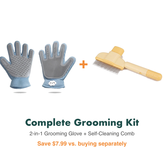 Complete Grooming Kit – 2-in-1 Grooming Glove + Self-Cleaning Comb